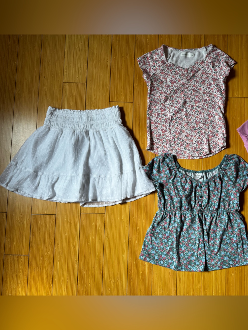 Abercrombie kids Floral Mix Tops and Tee Set - Teal, Pink & White